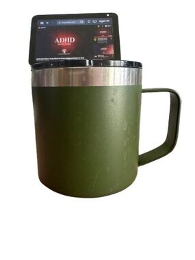 Green Stainless Steel Travel Mug with Handle